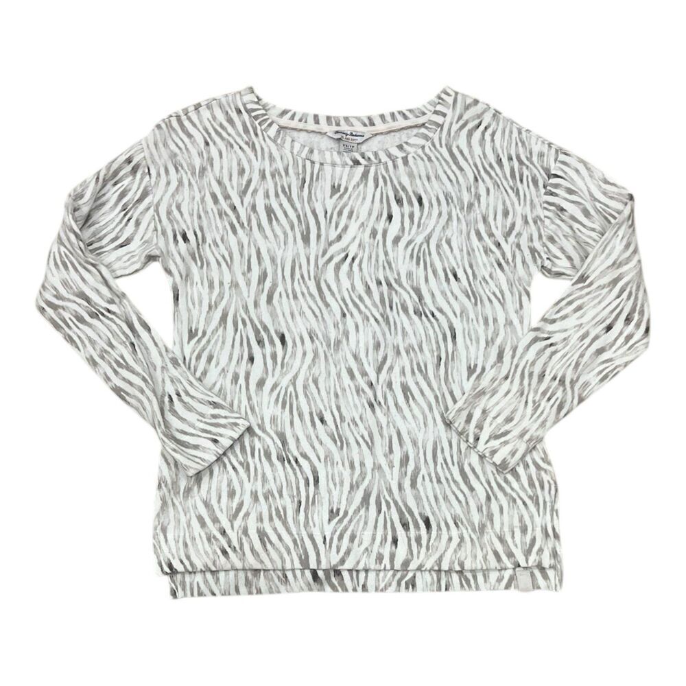 Tommy Bahama Beige Zebra Print Island Soft Sweater XS